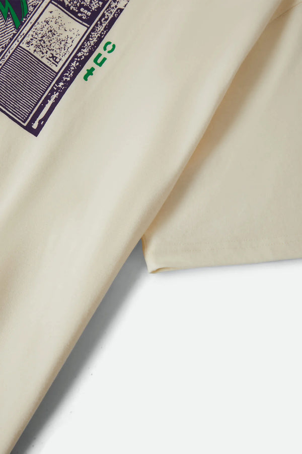 BRIXTON - TUNE OUT S/S CROPPED TEE - CREAM