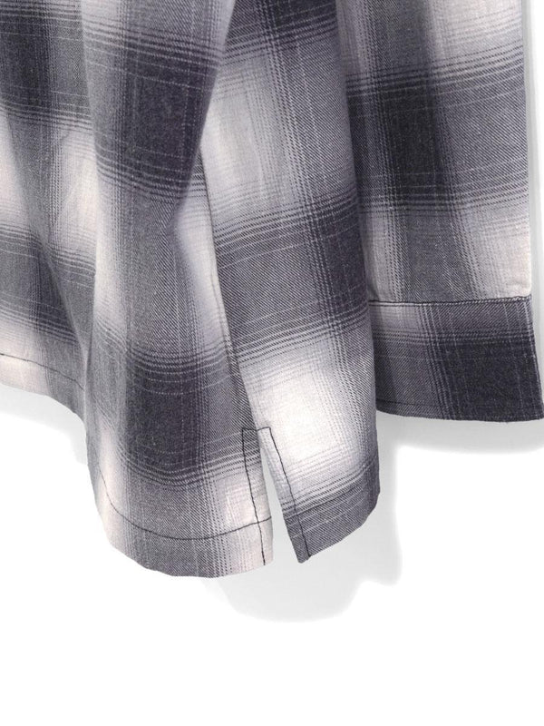HOUSTON - PRINT FLANNEL O/C SHIRT - BLACK
