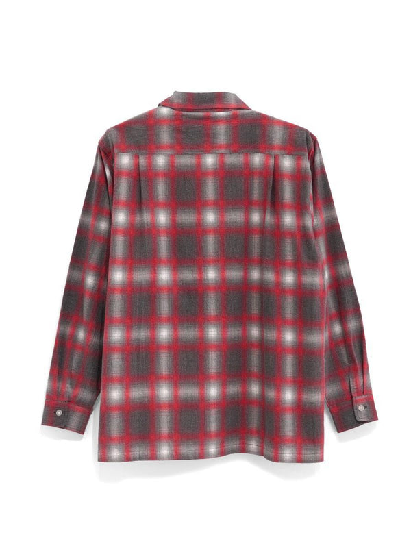 HOUSTON - PRINT FLANNEL O/C SHIRT - RED