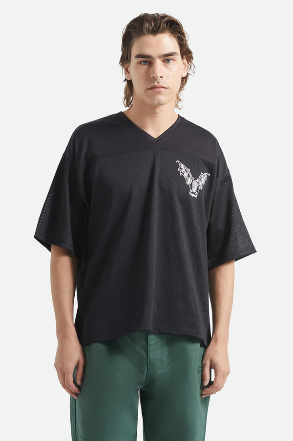 BRIXTON - BAGGY MESH PRACTICE JERSEY - BLACK/WHITE