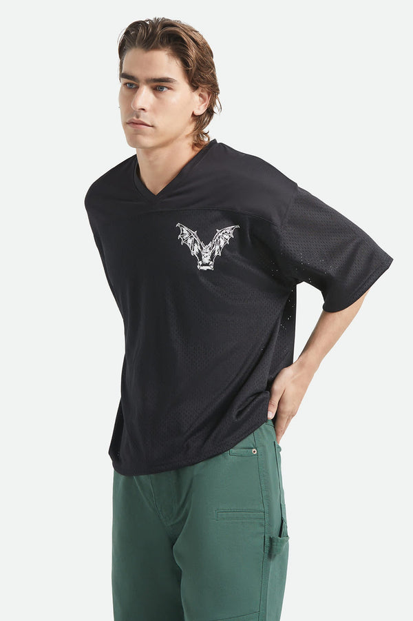 BRIXTON - BAGGY MESH PRACTICE JERSEY - BLACK/WHITE