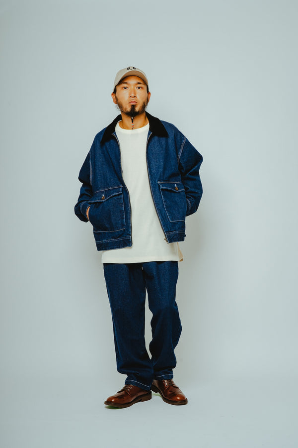 BIGMIKE - DENIM TRACKER JACKET - D.INDIGO