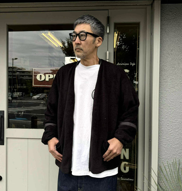 ILL ONE EIGHTY - HEAT FLLECE CARDIGAN - BLACK