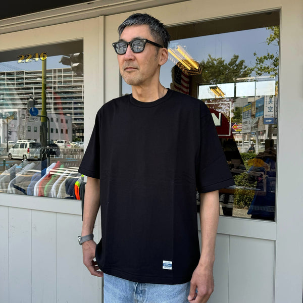ARMY TWILL - 30/2 OE HALF SLEEVE PRINT TEE_AT - BLACK