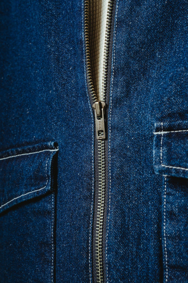 BIGMIKE - DENIM TRACKER JACKET - D.INDIGO