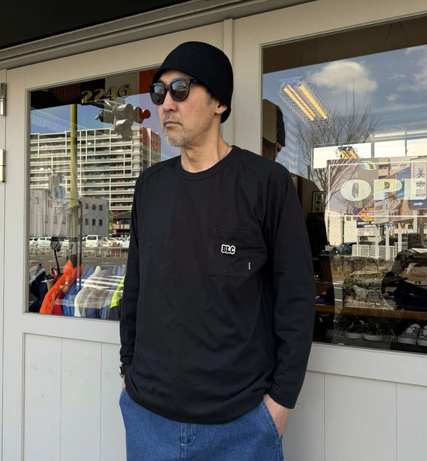 BLUCO - DRYCOTTON RAGLAN POCKET T-SHIRT L/S -BLC- BLACK