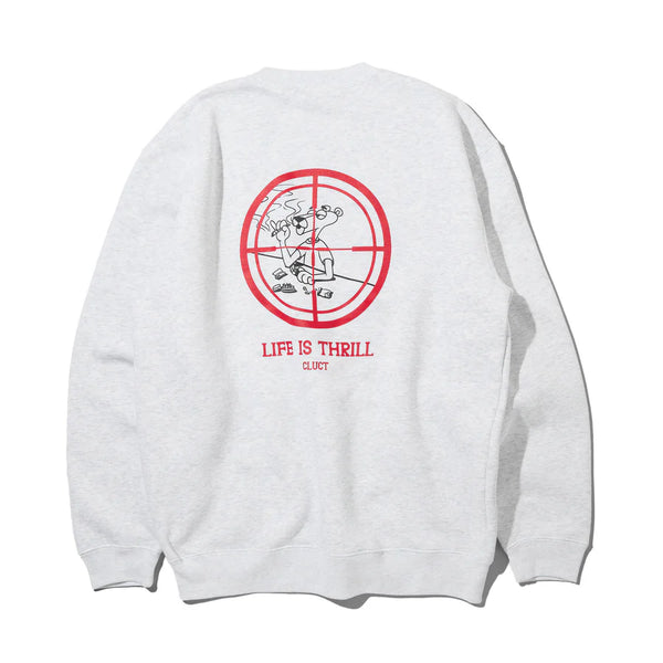 CLUCT - LIFE IS THRILL [CREW SWEAT] - ASH
