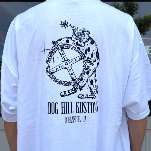 DOGHILL KUSTOMS - CIRCUS PIERROT LOGO TEE- WHITE