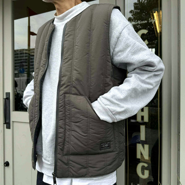 BIGMIKE - VERTICAL QUILTING VEST - CHARCOAL