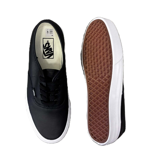 VANS - AUTHENTIC - LEATHER BLACK/TRUE WHITE