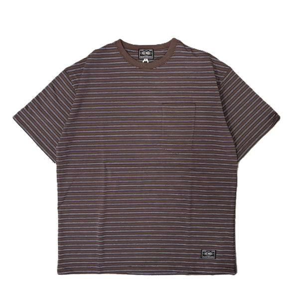 BIGMIKE - PIN BODER SUNGLASSSE POCKET S/S TEE - BROWN×NAVY