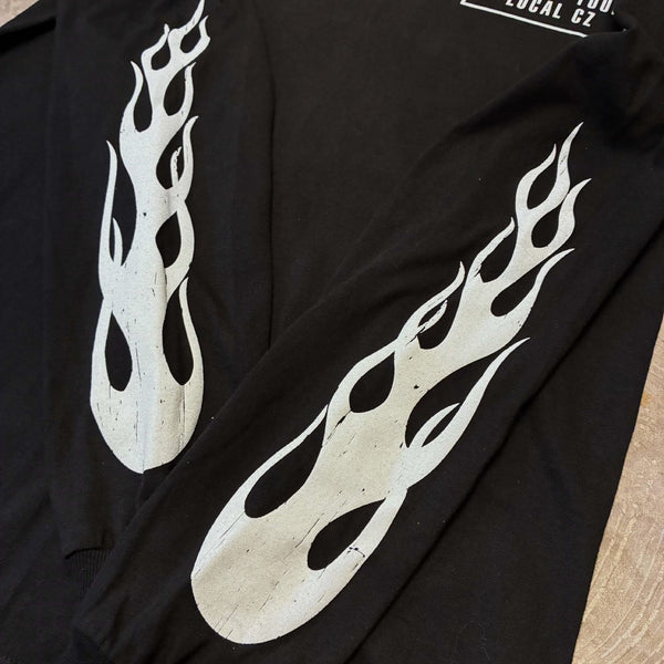 CYCLE ZOMBIES - LOCAL CZ FLAME LS TEE - BLACK