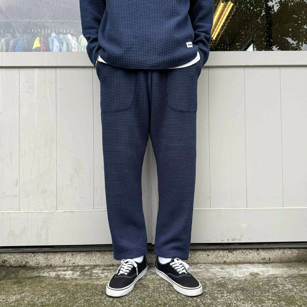 RADIALL - BIG WAFFLE -  STRAIGHT FIT EASY PANTS - NAVY