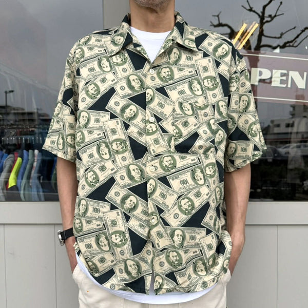 TOWNCRAFT -  PRINTED LOOP COLLAR SS SHIRT - DOLLAR