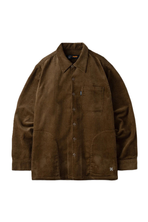BLUCO - CORDUROY WORK SHIRT - OLIVE BROWN