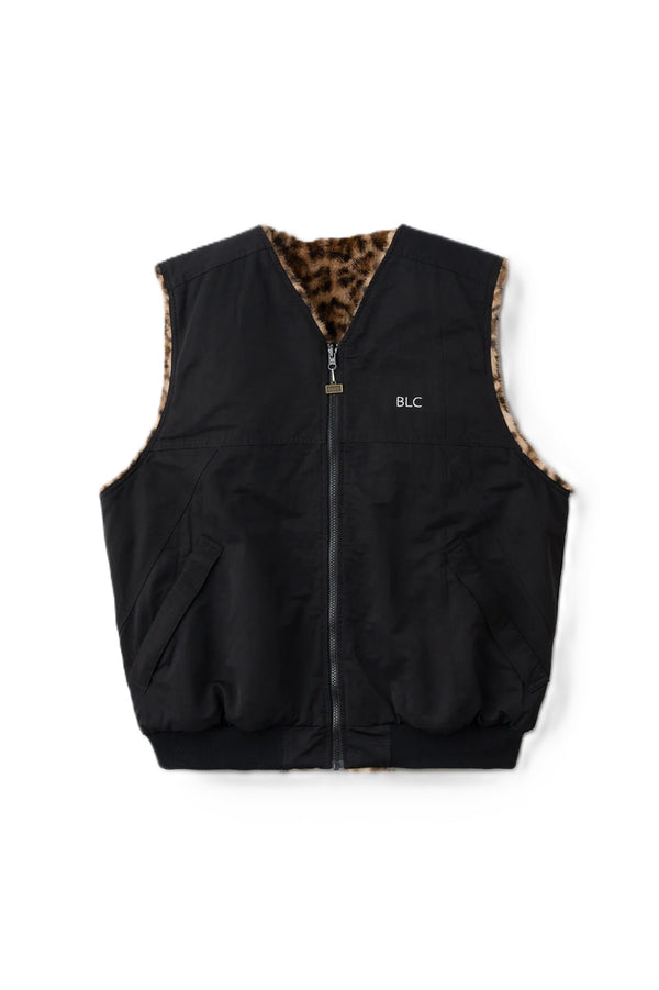 BLUCO - REVERSIBLE FAR VEST - LEOPARD-BLACK