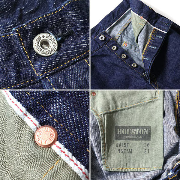 HOUSTON - WWⅡSELVEDGE DENIM PANTS - INDIGO ONE WASH