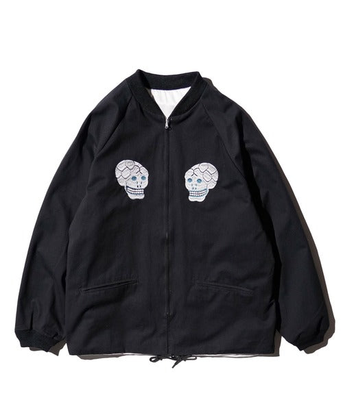THRIFTY LOOK - SNAKE & SKULL SOUVENIR JACKET - BLACK