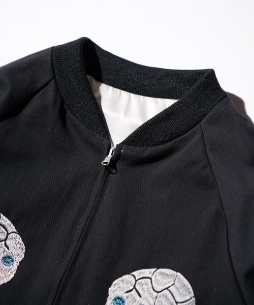 THRIFTY LOOK - SNAKE & SKULL SOUVENIR JACKET - BLACK