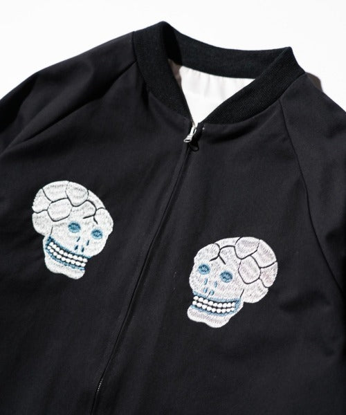 THRIFTY LOOK - SNAKE & SKULL SOUVENIR JACKET - BLACK