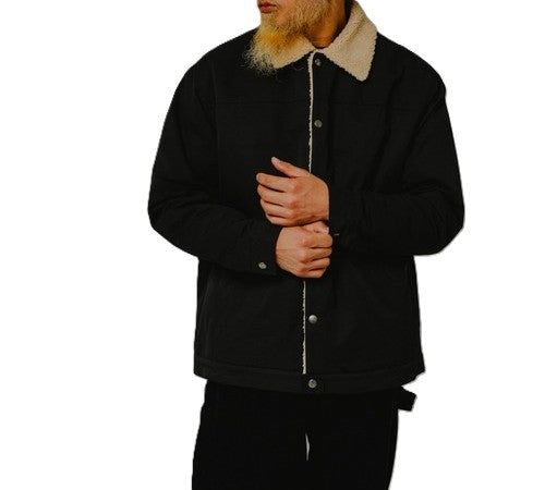 BIGMIKE - COTTON NYLON BOA JACKET - BLACK