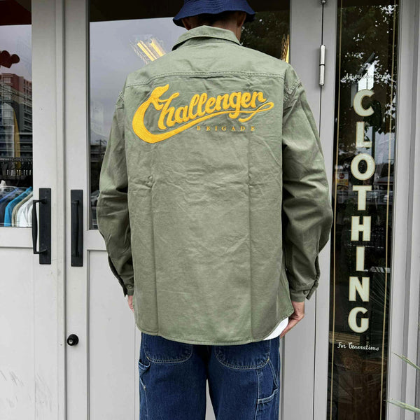 CHALLENGER - SNAKING LOGO WORK SHIRT - OLIVE
