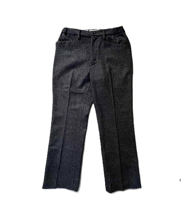 melple - FRANKLIN GLENCHECK FLARE PANTS - CHARCOAL