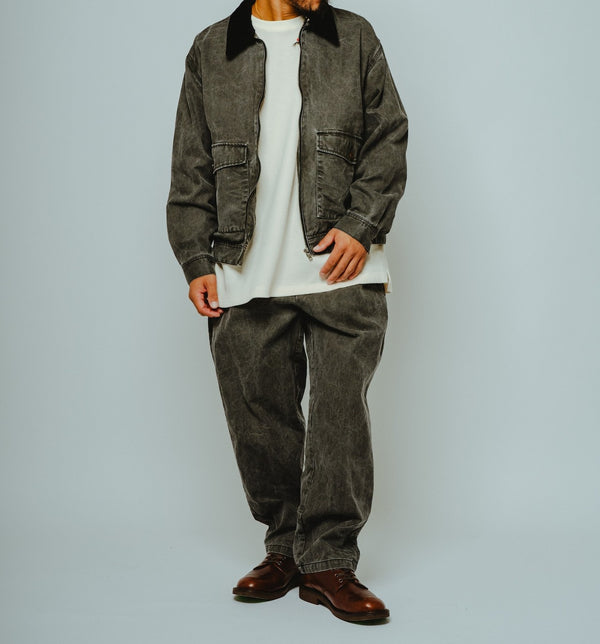 BIGMIKE - WASHED DUCK TRACKER JACKET - BLACK