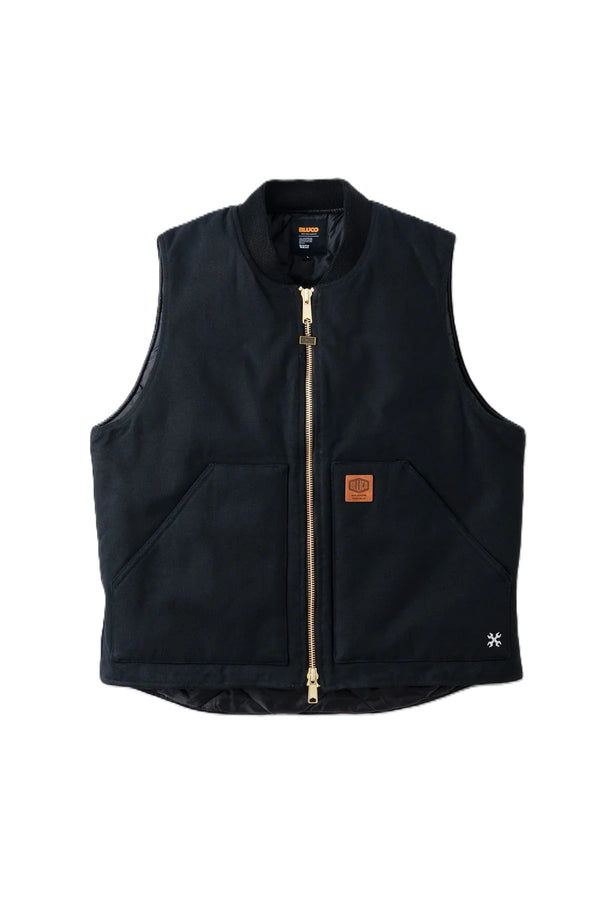 BLUCO - RIB COLLOR DUCK VEST - BLACK