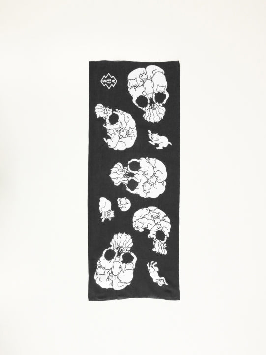 RADIALL - 猫どくろ - TENUGUI -  BLACK