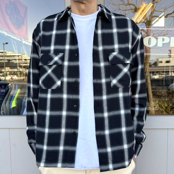 BIGMIKE - LIGHT FLANNEL L/S SHIRTS - BLK×GRN×WHT
