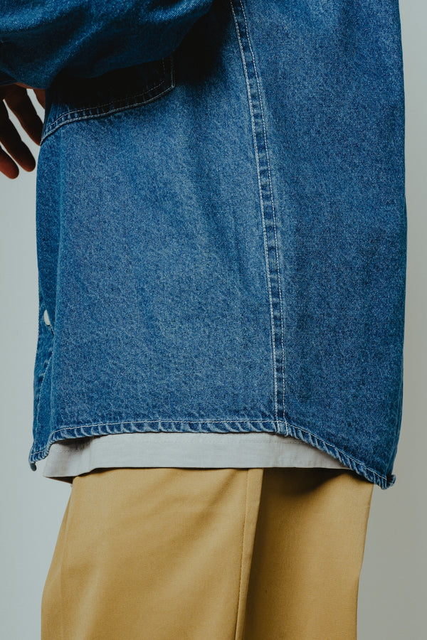 BIGMIKE - DENIM UTILITY LONG SLEEVE SHIRTS - M.INDIGO
