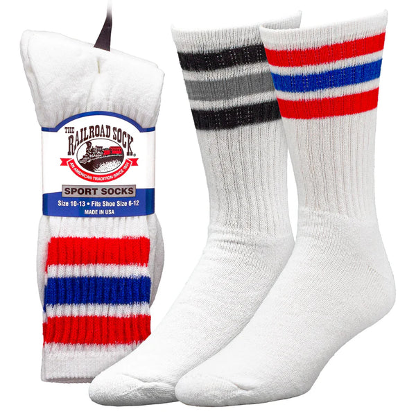 RAILROAD SOCK - AMERICANA STRIPED CREW SOCKS - #1