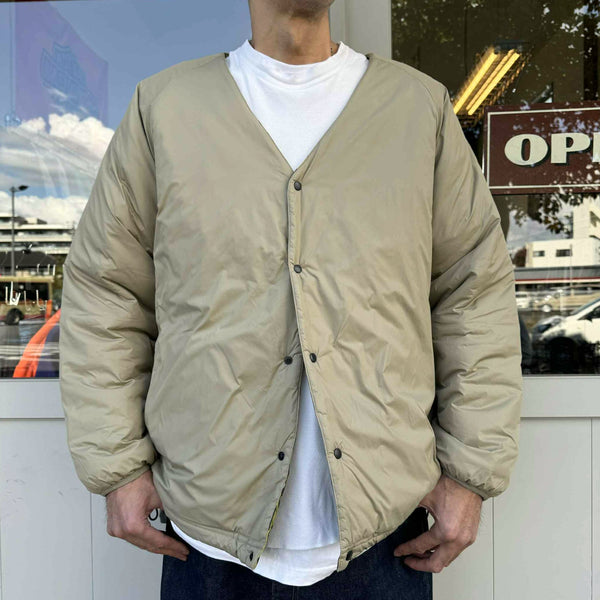 WAX - REVERSIBLE NYLON CARDIGAN - KHAKI