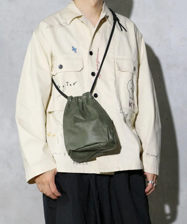 THRIFTY LOOK - RUBBER EFFECT BAG - S- OLIVE