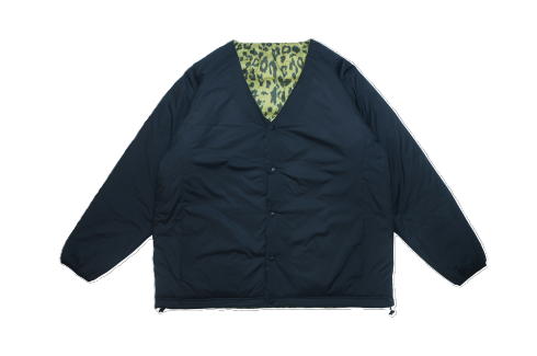 WAX - REVERSIBLE NYLON CARDIGAN - BLACK