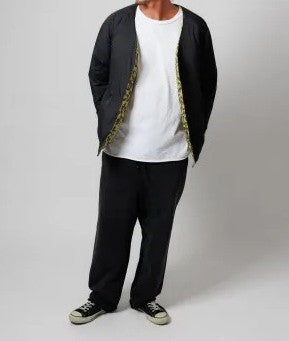 WAX - REVERSIBLE NYLON CARDIGAN - BLACK