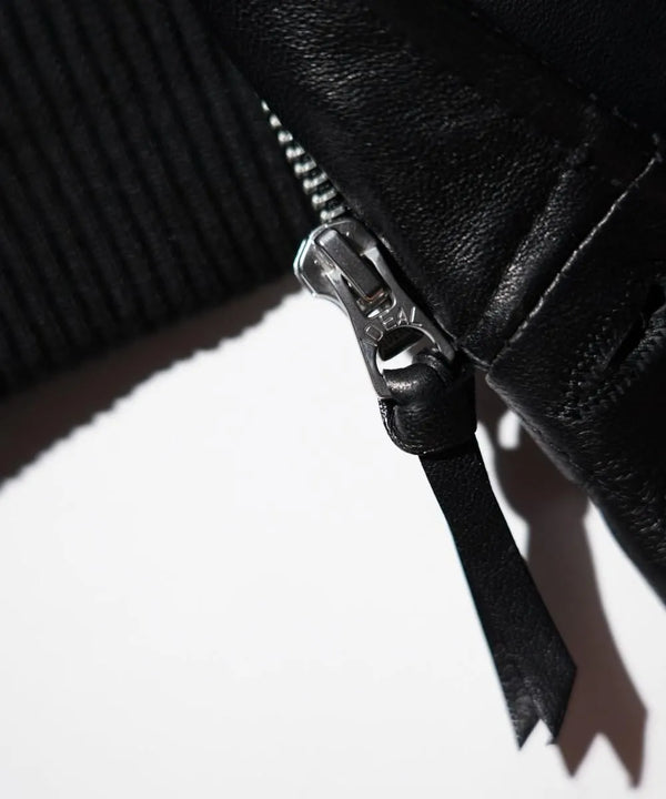 TOWNCRAFT -  LEATHER DERBY JACKET - BLACK