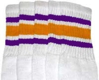 SKATER SOCKS - STRIPE TUBE SOCKS - PURPLE - YELLOW