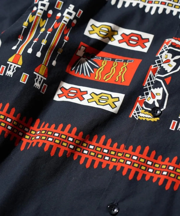 TOWNCRAFT -  PRINTED COTTON ROOP COLLAR SHIRTS - NATIVE
