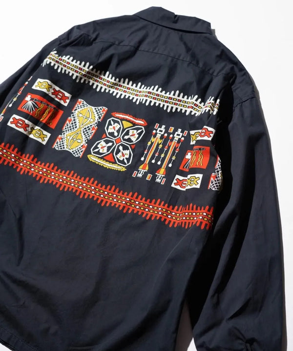 TOWNCRAFT -  PRINTED COTTON ROOP COLLAR SHIRTS - NATIVE