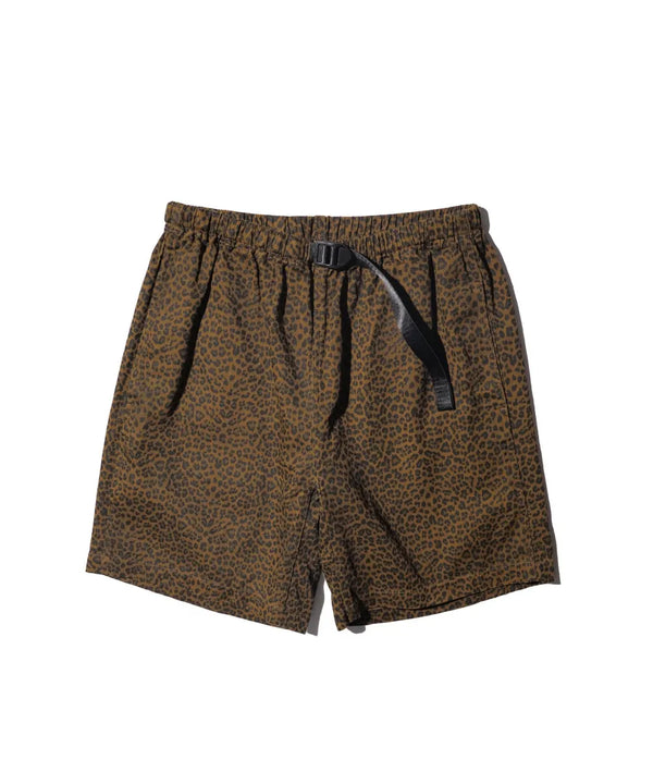 THRIFTY LOOK - PRINTED 90S CLIMBING SHORTS - BROWN LEOPARD