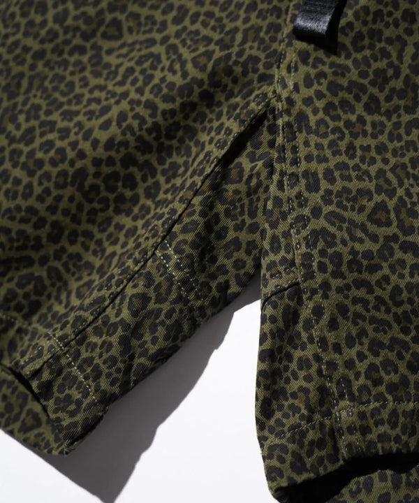 THRIFTY LOOK - PRINTED 90S CLIMBING SHORTS - GREEN LEOPARD