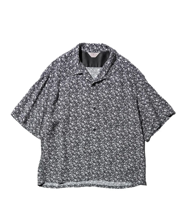 TOWNCRAFT -  PRINTED LOOP COLLAR SS SHIRT - SKULL