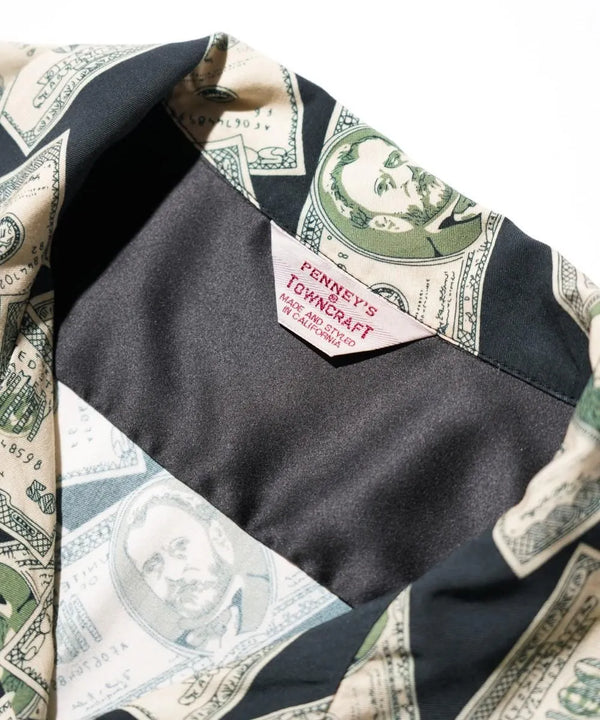 TOWNCRAFT -  PRINTED LOOP COLLAR SS SHIRT - DOLLAR