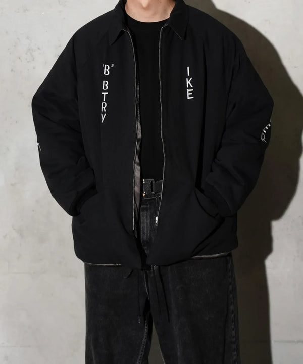 THRIFTY LOOK - GERMANY SOUVENIR PADDED JACKET - BLACK CANVAS