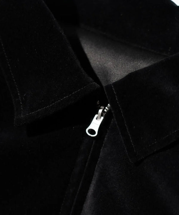 THRIFTY LOOK - GERMANY SOUVENIR PADDED JACKET - BLACK VELOUR