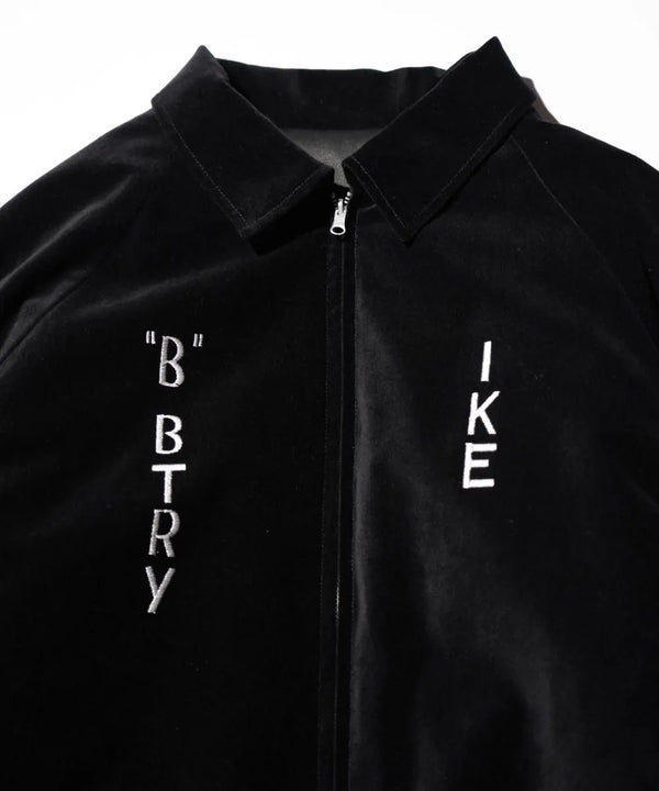 THRIFTY LOOK - GERMANY SOUVENIR PADDED JACKET - BLACK VELOUR