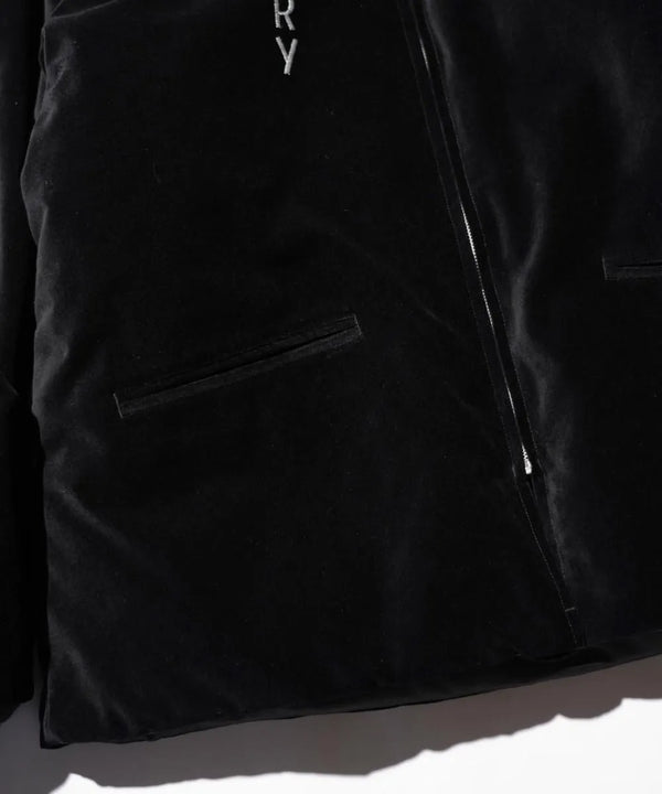 THRIFTY LOOK - GERMANY SOUVENIR PADDED JACKET - BLACK VELOUR