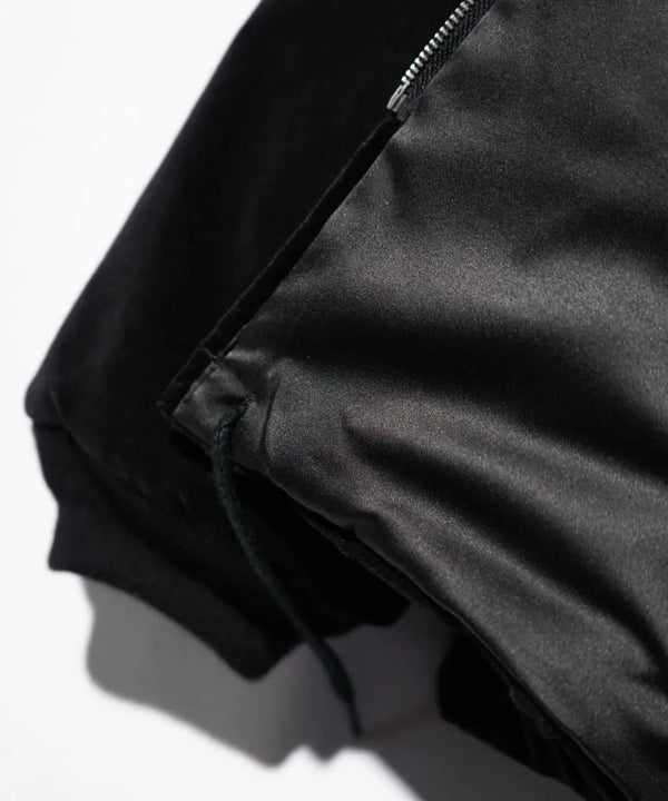 THRIFTY LOOK - GERMANY SOUVENIR PADDED JACKET - BLACK VELOUR